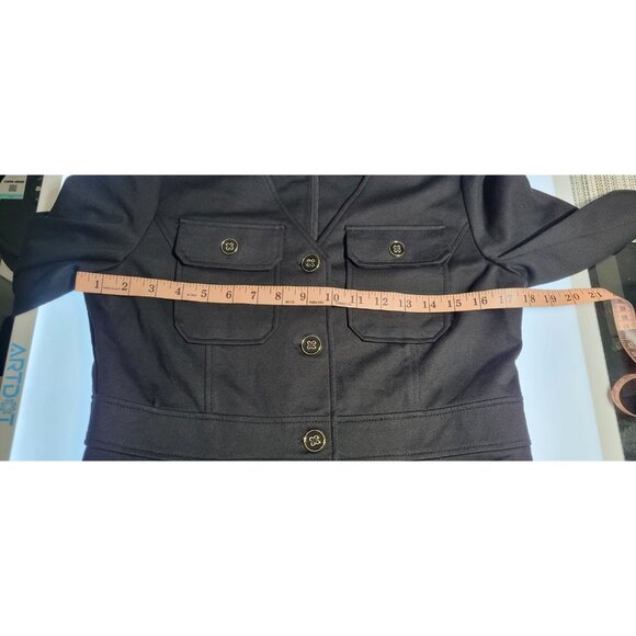 Nanette Lepore Womens Black Long Sleeve Ponte Shirtdress Size 8 Utility Chic NEW - Picture 11 of 14